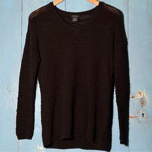 Calvin Klein Jeans Women's Small Sweater Long Sleeve Textured Knit Black